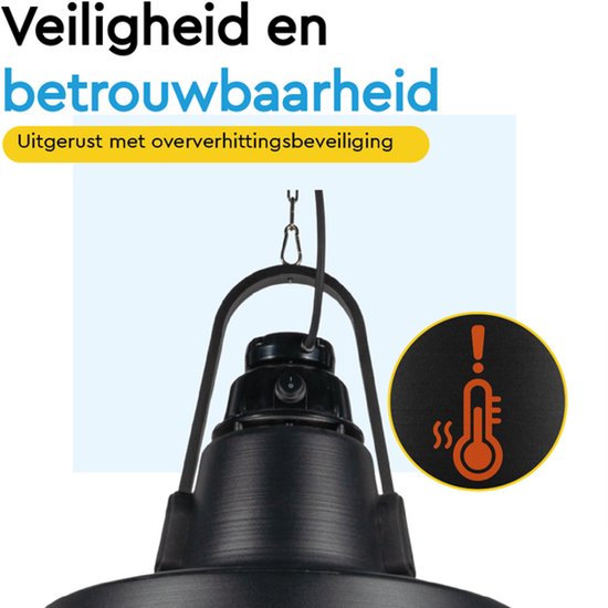 BRASQ Retro Elektrischer Terrassenheizer Pendant - 3 Heizstufen - Mit Fernbedienung - IP24 -Spritzwassergeschützt - Innen und Außen - 2000 W - Schwarz