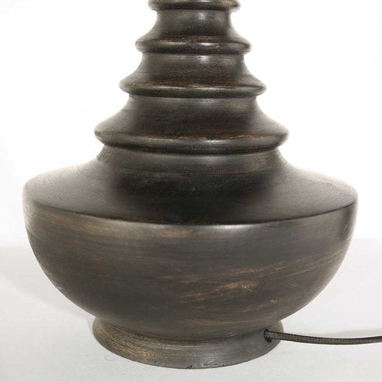 Anne Lighting Tischlampe „Bois“ – schwarz – Holz – 27 cm – E27-Fassung – 3677ZW