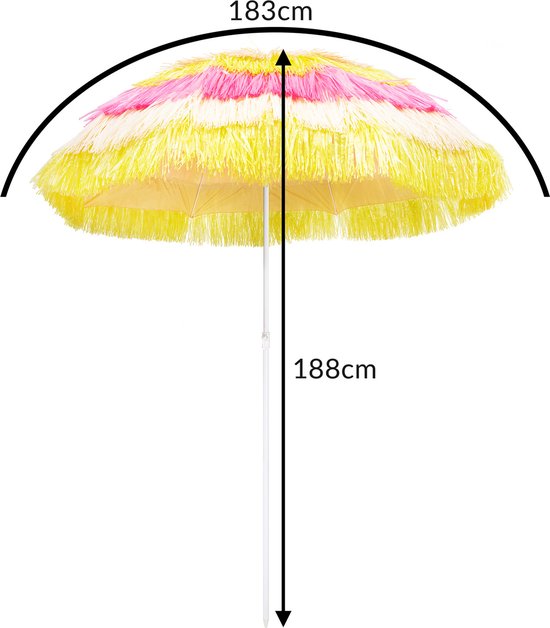 Kingsleeve Sonnenschirm Hawaii 160 cm - Neigungsverstellbar - Mehrfarbig
