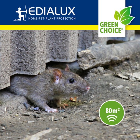 Edialux Ultrasonic Defend Ultraschall-Mausabwehr Rattenabwehr, Nagetierabschreckung, Ultraschall, wasserdicht ip44, usb wiederaufladbar, innen und außen, Garten, Schuppen, Keller, 15-24 Tage Autonomie, 80m² Reichweite