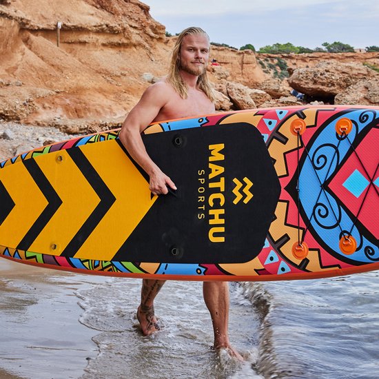 Matchu Sports SUP board Deluxe - Stand up paddle board - 320x81x15 - Aufblasbar - Premium Qualität