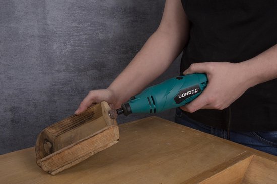 VONROC Multitool - Rotary - 160W - Inkl. 232 Zubehörteile, 2 Aufsätze, biegsamer Schaft und Aufbewahrungstasche