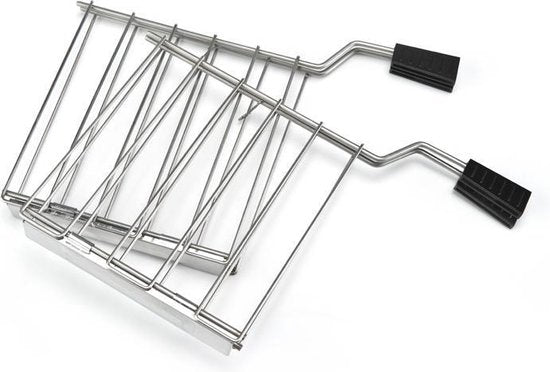 Bourgini Toasti Toaster - Toaster mit Toasti-Klemmen - Weiß - Extra breiter Schlitz für 2 getoastete Sandwiches - Einstellbare Bräunungsstufe und Auftaufunktion