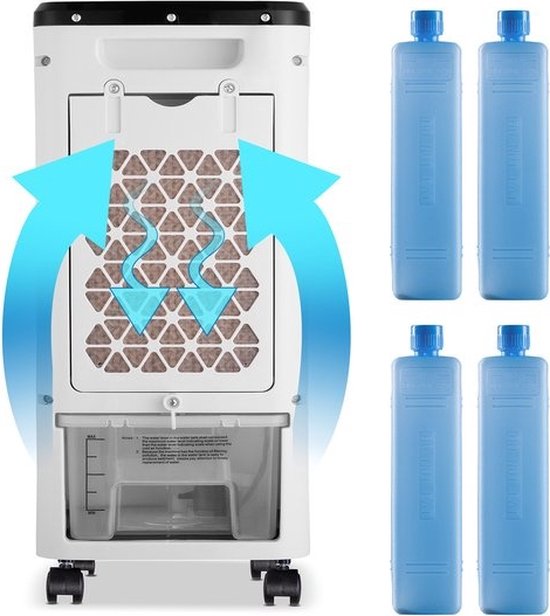 Monzana Mobile Air Conditioning Fan - 4 Funktionen 3.5L - Weiß Schwarz