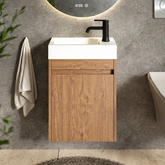Mirlux Toilettenschrank Eiche Warm - Brunnenschrank - Toilettenmöbel - Toilettenschrank