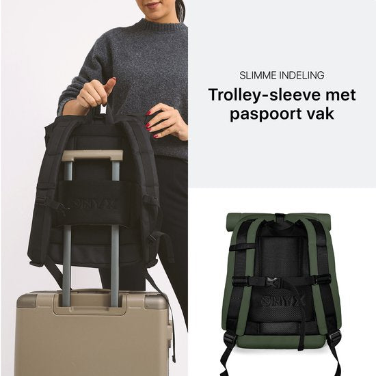ONYX Rolltop PRO Rucksack 20 bis 30L - Mit Laptopfach - Verstellbarer Rucksack - Reisetasche - Wasserdicht und strapazierfähig - Waldgrün