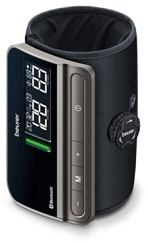 Beurer BM 81 Smart Oberarm-Blutdruckmessgerät – Integrierte EasyLock-Manschette 24–40 cm – Bluetooth® – Risikoindikator – Inflation Technology - Speicher für 2 Benutzer - Unregelmäßiger Herzschlag - Kostenlose App: Health Manager Pro - 5 Jahre Garantie