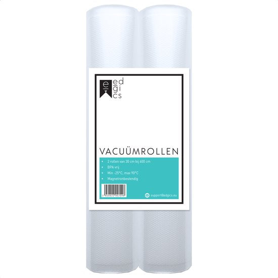 Vakuum-Rollen - Vakuumbeutel Lebensmittel - Vakuumbeutel - Sous Vide Beutel - Geprägt - BPA-frei - 30x600 cm - 2 Stück