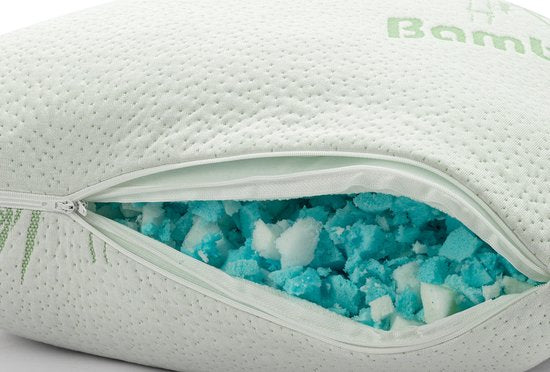 H&C Bamboo Memory Foam Pillow - Antibakteriell - Anti-Hausstaubmilben - Für Seitenschläfer