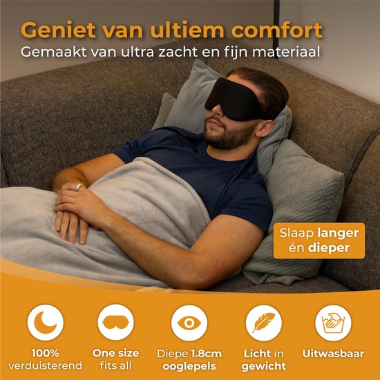 Nuvance - Verstellbare Schlafmaske - 100% Verdunkelung - Atmungsaktiver Memory Foam - für Männer, Frauen und Kinder - Augenmaske Schlaf