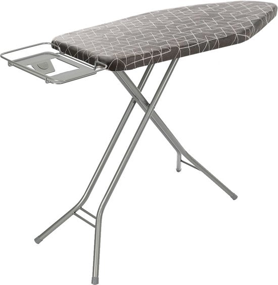 BRASQ Bügeltisch IB300 mit Bügeltischbezug und Halterung für Dampfgerät - 122x43 cm Bügelfläche - Höhenverstellbar - 7 Positionen - bis zu 100 cm