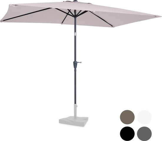 VONROC Premium Sonnenschirm Rapallo - 200x300cm - Neigbar - UV-beständiges Tuch - Beige
