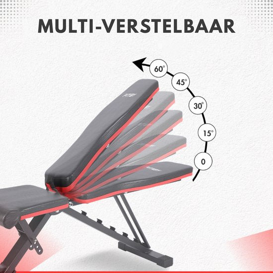 Fitby Fitness Bench - Haltegriffbank - Bankdrücken - Trainingsbank - verstellbar - 150 kg Belastbarkeit - faltbar - schwarz