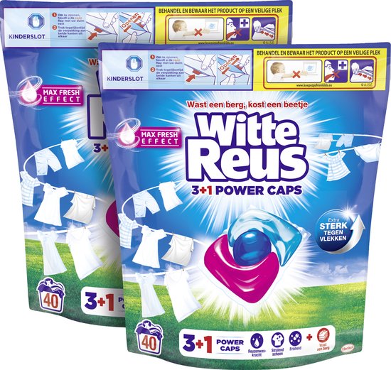 White Giant Power Caps Laundry Capsules - Waschmittelkapseln - Vorteilspackung - 2x40 Wäschen