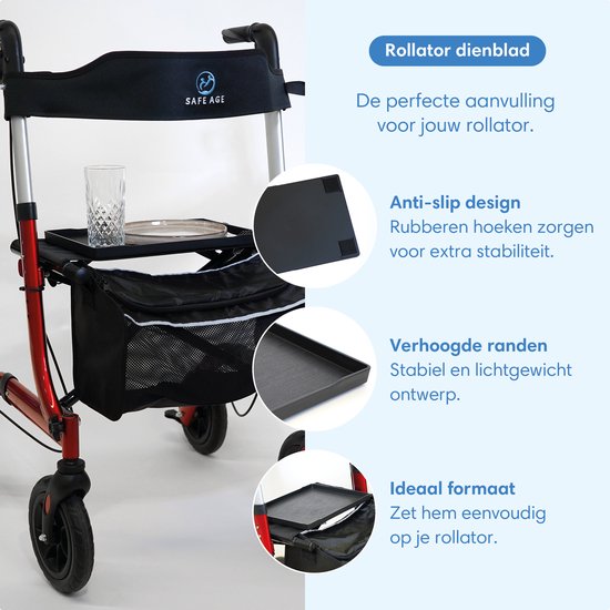 Safe Life® Universalschale für Rollator - Anti-Rutsch - PVC