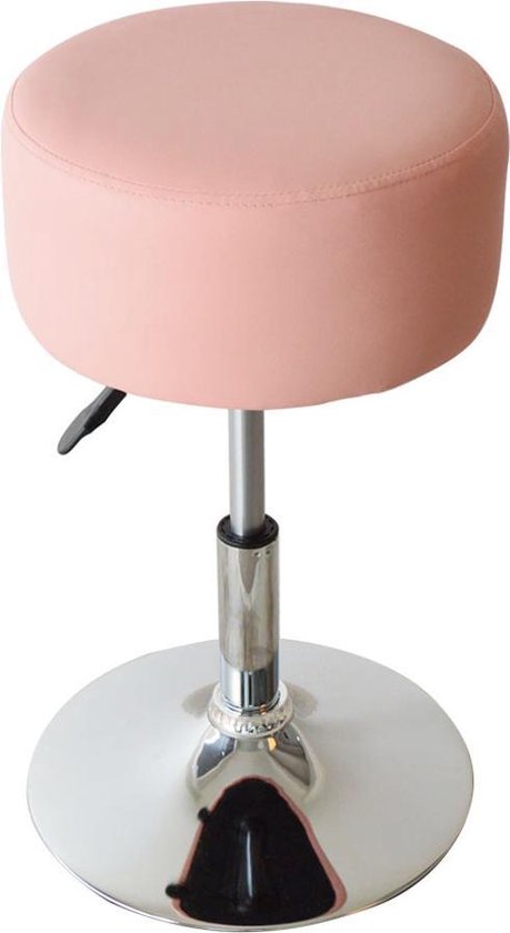 VDD Hocker - Retro Vintage - Industrial - Schminktisch - Hocker Stuhl - Verstellbare Höhe bis zu 65 cm - Pink