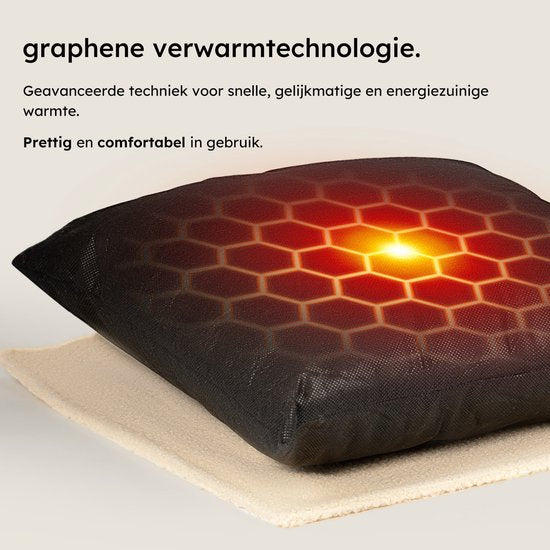 Wärmekissen - 3 Wärmestufen - Wärmekissen wiederaufladbar - 10k mAh Powerbank - Kabellos - Wärmekissen - 40 x 40 cm - Bouclé Off-white - Saaf Comfort