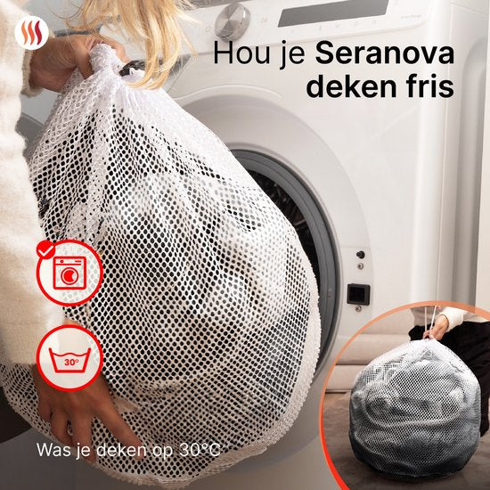 Seranova Electric Blanket Light - 160x120 cm - 1 Person Wärmedecke - Doppelseitiges Fleece - Kuscheldecke - Grau