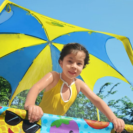 Bestway Steel Pro Kinderpool - UV-Sonnenschutz & kühlender Wassersprüher - 244x51 cm
