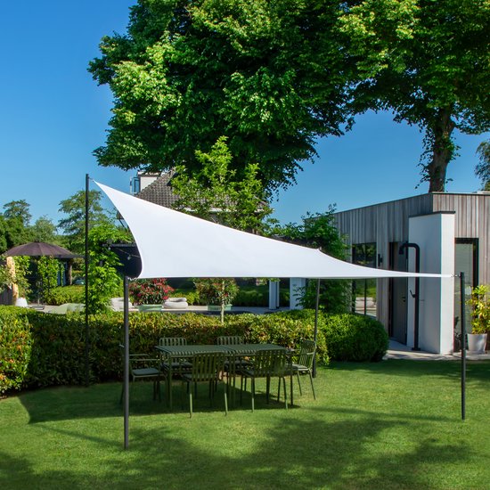 VONROC Premium Schattentuch - Quadratisch - 360x360 cm - Wasserabweisend - Weiß - inkl. Aufbewahrungsbeutel und Befestigungsschnur