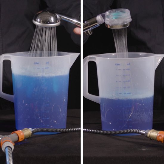 Aquadon EcoTornado – wassersparender & druckerhöhender Duschkopf – um 360° schwenkbare Handbrause – Duschkopf mit Antikalkfunktion – schützt Haut und Haare