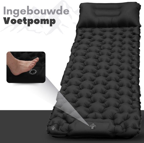 Vertrex Inflate-X1 Schlafmatte mit eingebauter Pumpe - Luftbett - 1 Person - Night Black