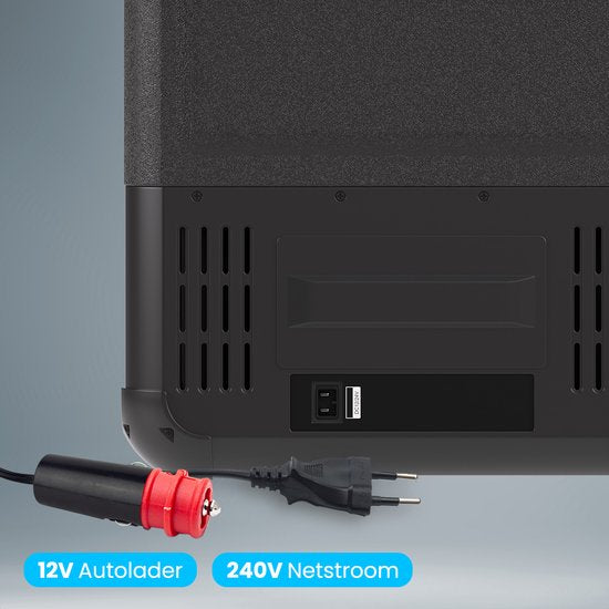 Auronic Electric Cool Box - Kompressor - Zwei Zonen - 12V 230 Volt - Auto - 55L - Frigobox - Schwarz/Grau