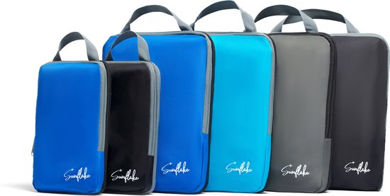 Kompressionspackwürfel - Set mit 6 Kompressionswürfeln - Mit Kompressionsreißverschlüssen - Mehrfarbig - Sunflake