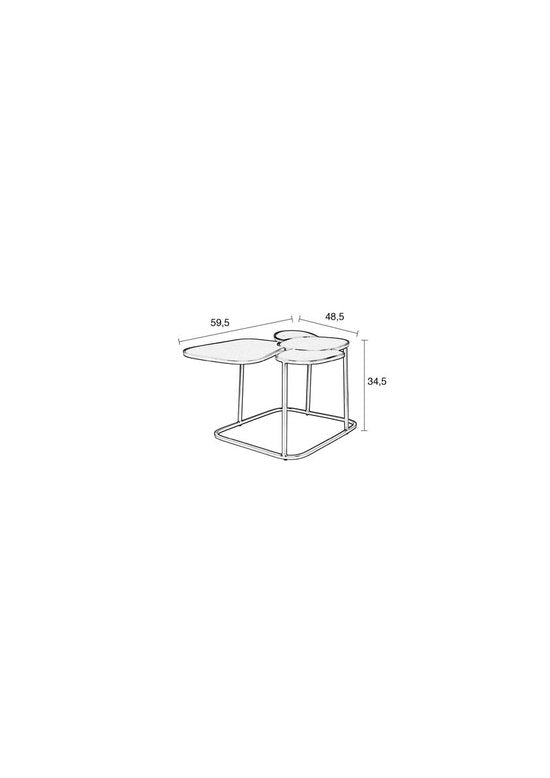 Zuiver Moondrop Multi - Beistelltisch - Lehm - Olivgrün - Metall