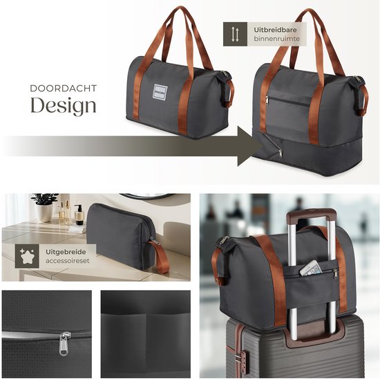 tectake® Kofferset - 13-teiliges Reiseset - Koffer - Kofferset - Reisegepäck-Set Inklusive Handgepäckkoffer, Geräumiger Reisekoffer groß, Reisetasche, Kulturbeutel, Zubehörtasche - Trolley mit TSA-Schloss - Anthrazit
