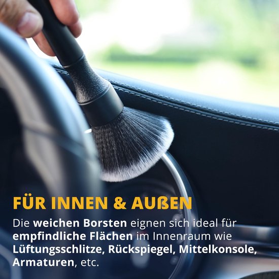 LICARGO Detailing Brush Car - ultraweich für die schonende Reinigung innen und außen - 2 Stück Bürsten Autopflege - weiche Autopflege-Bürste - Obere Autobürste Reinigungsbürsten-Set