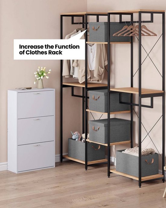 Rootz 5er-Set faltbarer Aufbewahrungsboxen – Ordnungsboxen – Faltbare Behälter – Schutzdeckel – Platzsparend – Langlebiges Design – 20 l, 27 l, 36 l, 51 l