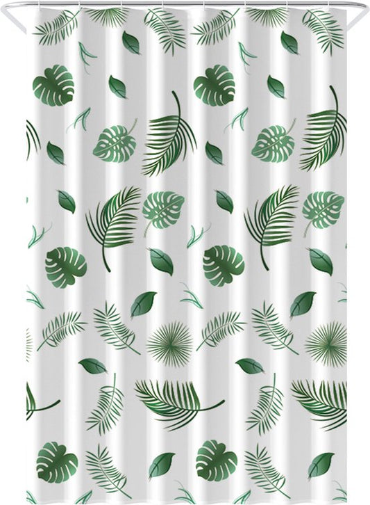 Loti Living Duschvorhang Anti-Schimmel - Blätter - inklusive Ringe - wasserdicht - Polyester - Duschvorhang 120x200 cm