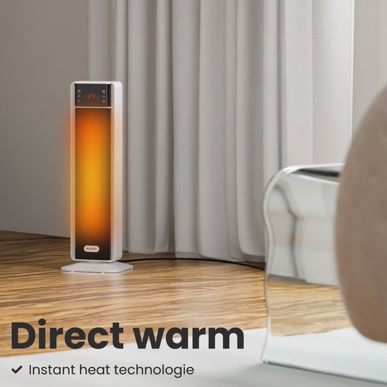Auronic Elektroherd - Keramischer Herd - Turmherd - 2000W Heizleistung - Weiß