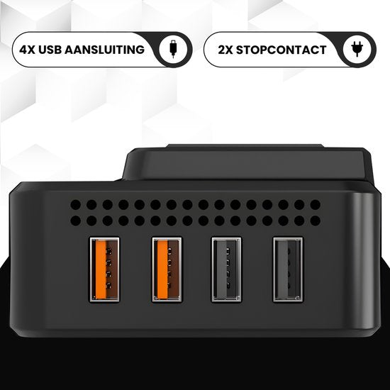 Travli Inverter 12v 230v - Autoladegerät - Tragbarer Wechselrichter - 2x 230V Steckdose - 4x 5V usb Ladeanschlüsse