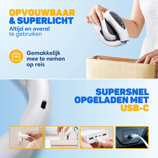 Vulpes Goods® Tech - Halsventilator mit Kühlelement - Wiederaufladbar & leise - Tragbarer Gesichtsventilator - 3 Stufen mit extra Kühlung - ELITE Version