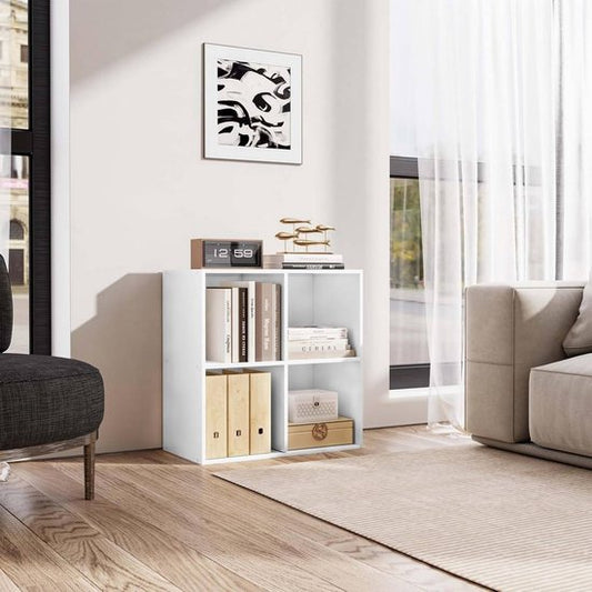 Bücherregal Bücherregal - 70 x 70 x 34 cm - 4 Fächer - weiß - multifunktional