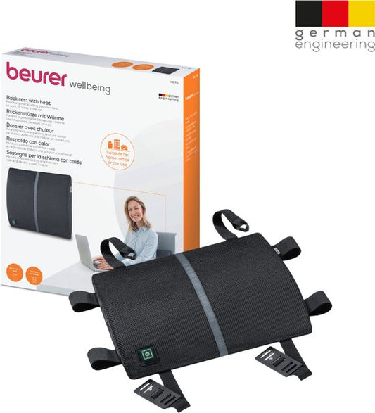 Beurer HK 70 Ergonomisches Wärmekissen für Rücken & Stuhl - Universalbefestigung - Geeignet für Auto & Schreibtisch - Schnelles Aufheizen - Automatische Abschaltung - Ergonomisch