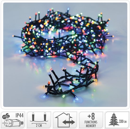 Micro Cluster - 1800 LEDs - 36 Meter - mehrfarbig - 8 Funktionen + Speicher