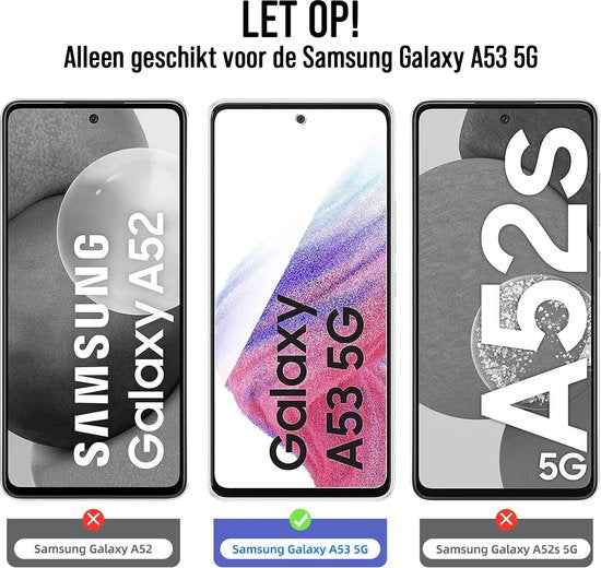 Podec Displayschutzfolie passend für Samsung Galaxy A53 - gehärtetes Schutzglas - transparent und kratzfest - gehärtetes Glas - 3 Stück