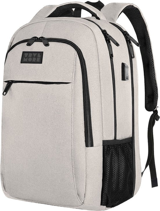 TRVLMORE Rucksack mit Lifetime - Rucksack mit 15.6 Zoll Laptopfach - Schultasche - Spritzwassergeschützt - Männer und Frauen - Jungen und Mädchen - 28L - Champagner