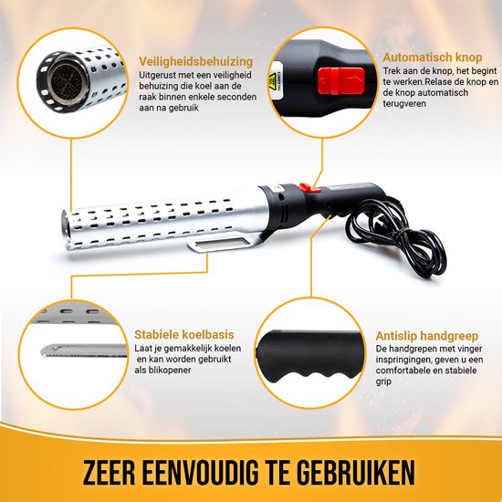 Bbq Meating Bbq Feuerzeug - Looftlighter - BBQ Zubehör - One Minute Lighter - Elektrisches Bbq Feuerzeug - Bbq Starter - Geschenk