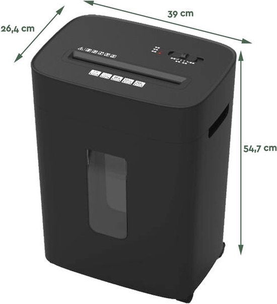 BRASQ Aktenvernichter mit Auffangbehälter Schwarz - 20 Liter Aktenvernichter für Heim und Büro - Kreditkartenvernichter - P4 - 15 Blatt Mikroschnipsel 4 x 38 mm