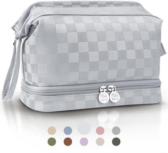 Skycases Travel Essentials - Kulturtasche und Make-up-Organizer - wasserdicht und kompakt - geeignet für Reisen und den täglichen Gebrauch - Unisex - Silber