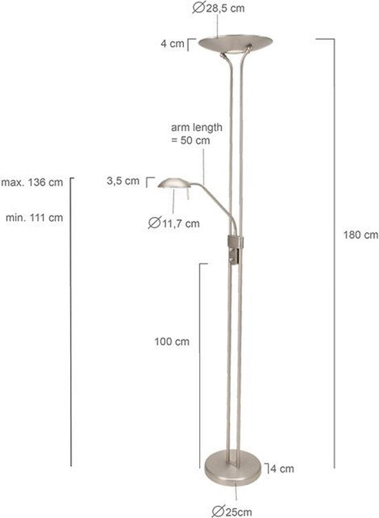 Steinhauer olet - Stehleuchte - 1 Licht - H 1800 mm - Stahl