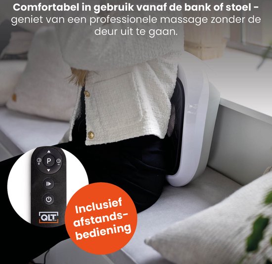 QLT VibroPulse Pro Bein- und Fußmassagegerät - Shiatsu-Massagegerät mit 10 Programmen und 20 Geschwindigkeiten - Sofortige Schmerzlinderung - Weiß