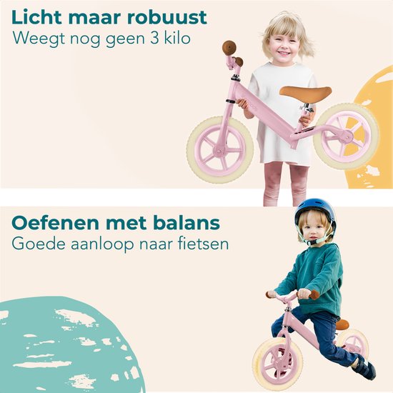 LifeGoods Balance Fahrrad - 2-5 Jahre - Jungen und Mädchen - Balance Bike - Pink