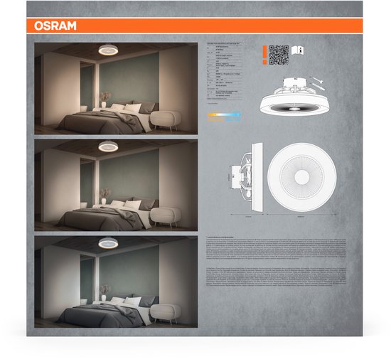 OSRAM HOMELIGHTING Deckenventilator Compact 480 49W Weiß Deckenventilator 49 W