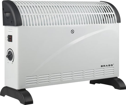 BRASQ Elektroherd mit Konvektor - Elektroherd - Kompakt und leise - Einstellbarer Thermostat 750/1250/2000 Watt - Heizung weiß - CH300
