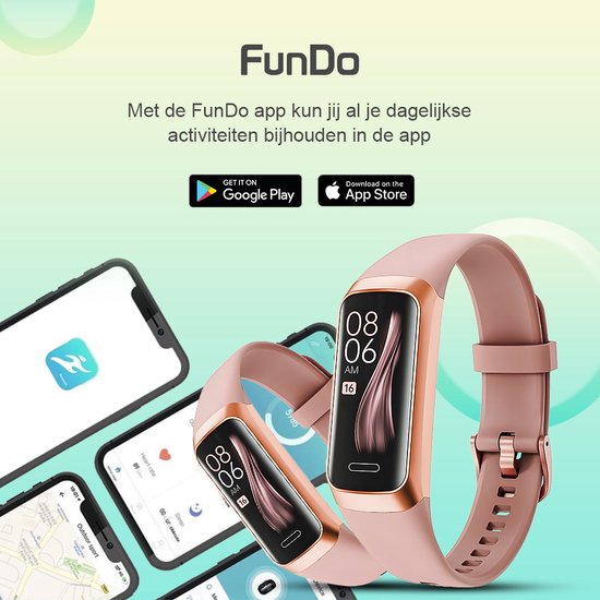 Otiume Activity Tracker - Mit Schrittzähler und Herzfrequenzmesser - Sportuhr - Smartwatch - Unisex - Rosa